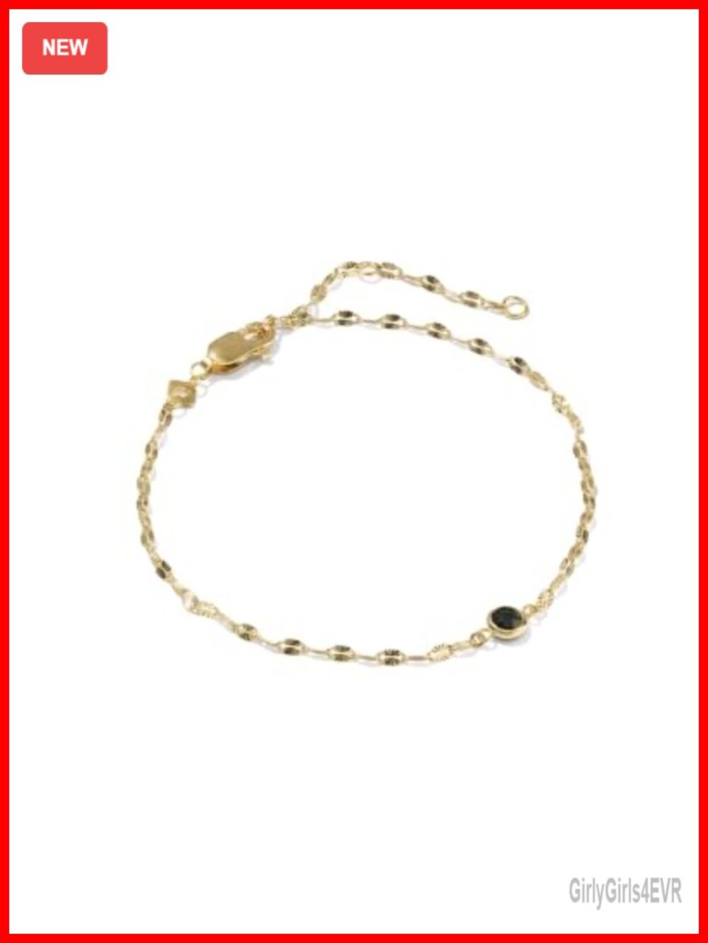 14K Gold-Filled Chain Bracelet Sunburst Motif Stackable